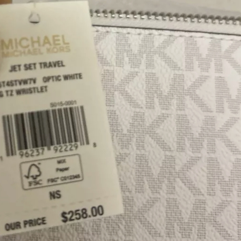 Michael Kors Silver and White Clutch with Monogram Design - Picture 4 of 5